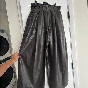 A.L.C. Black Leather-Style Trousers